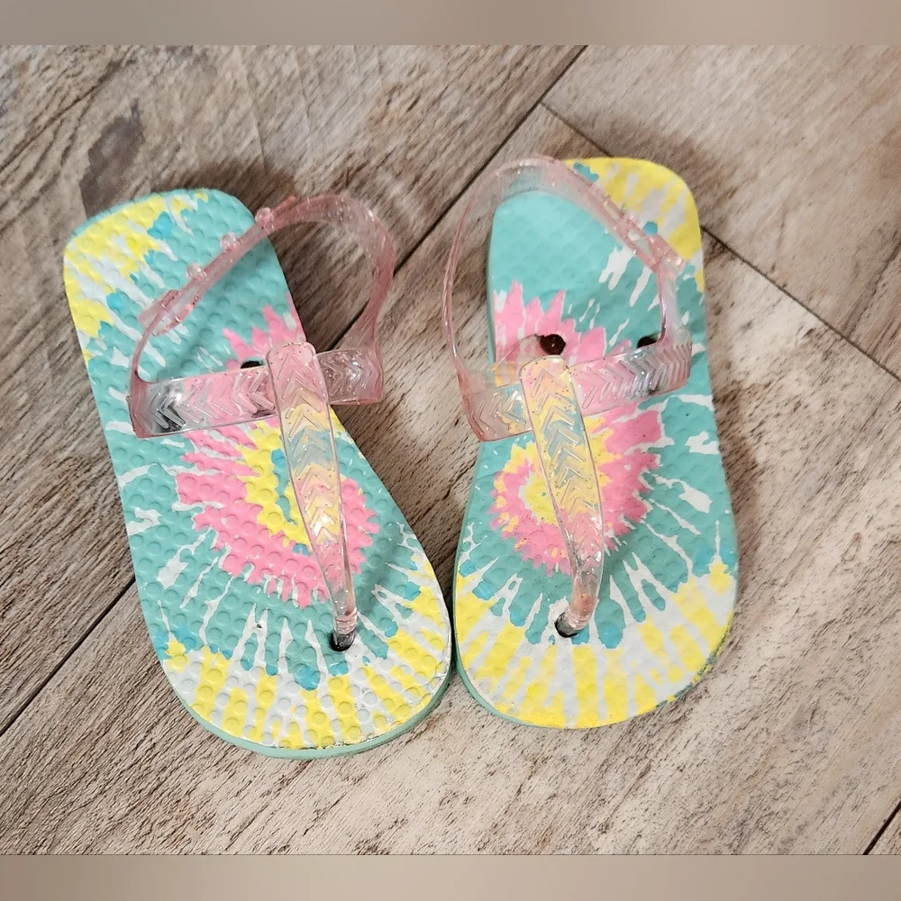 Baby Girl Tie Dye Back Strap Flip Flop Slides